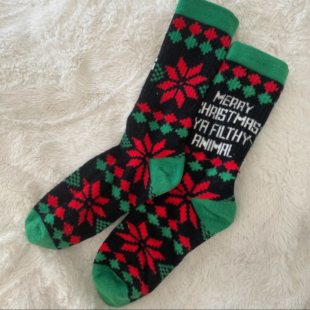 Christmas Socks Merry Christmas Ya Filthy Animal Socks